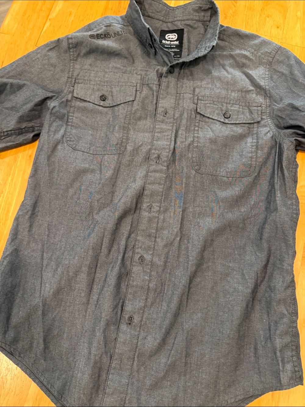 Ecko Unlimited Men's Grey Casual Button-Down Shirt